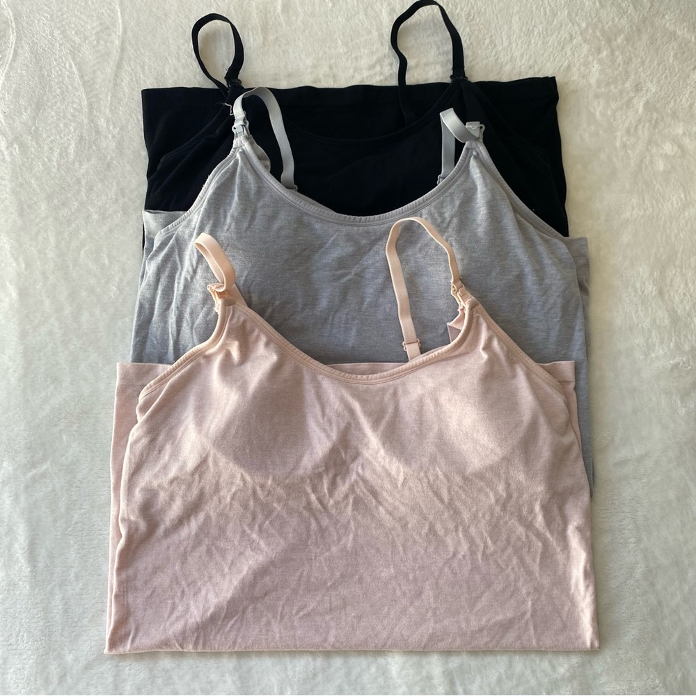 Under Control Maternity Nursing Cami Lot of 3 Size L Seamless Modal Blend